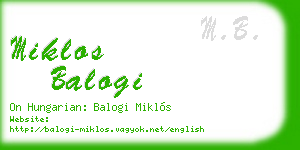 miklos balogi business card